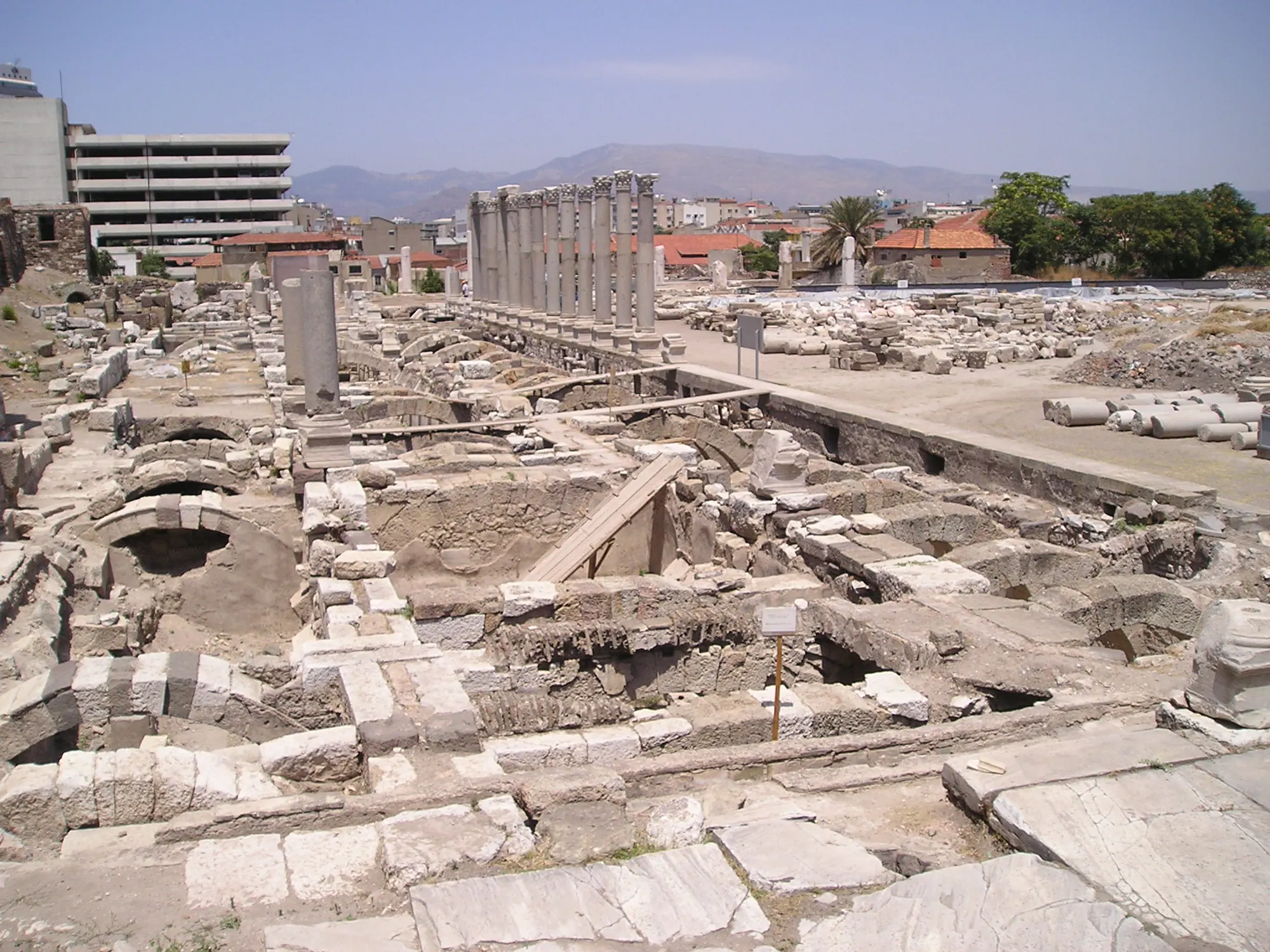 Arched colonnades and Roman remains at the Agora of Smyrna in İzmir